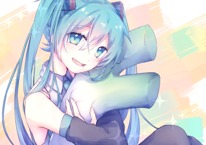 Hatsune Miku holding a leek