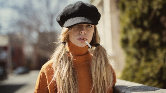 Marta Piekarz with a cigarette