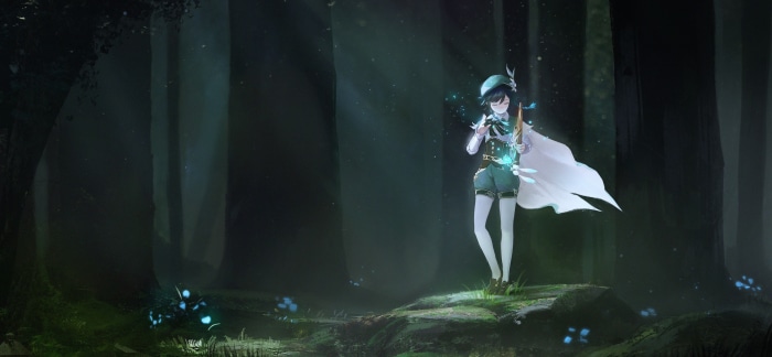 Venti from Genshin Impact in a forest