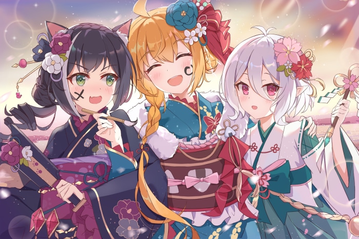 Kokoro, Pecorine, and Karyl from Princess Connect! Re:Dive