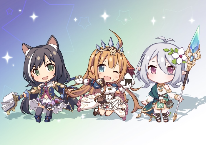Kokoro, Karyl, and Pecorine from Princess Connect! Re:Dive