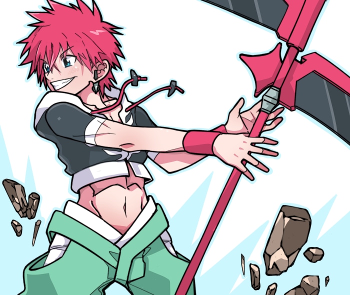 Musashi from Orient holding a scythe