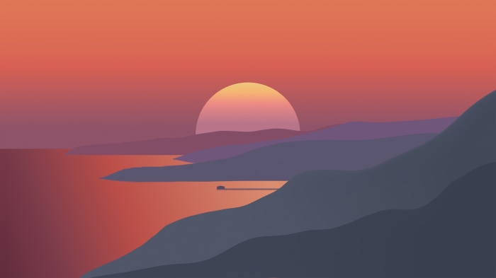 Minimalist Artistic Sunset 4K