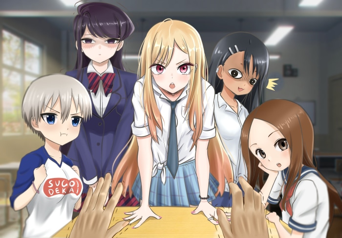 Komi Shouko and Friends Crossover Illustration