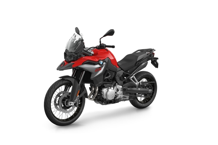 Red BMW F850 GS motorcycle