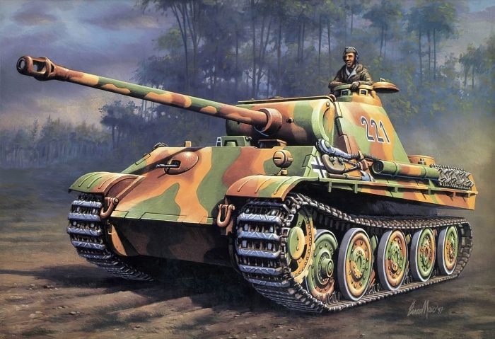 Panther Tank 221 with crew member