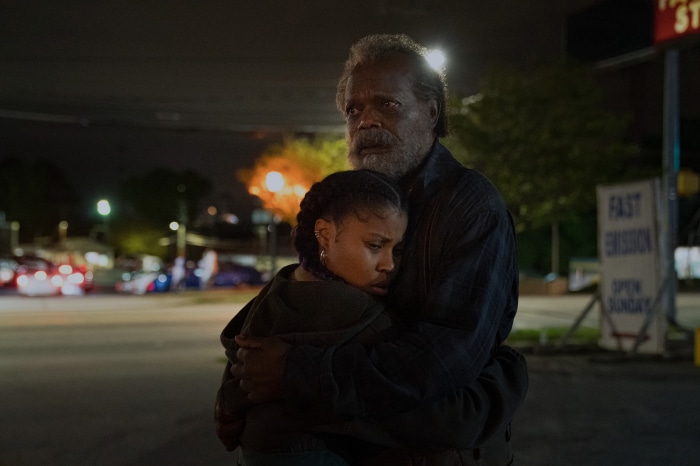 Dominique Fishback and Samuel L. Jackson in The Last Days Of Ptolemy Grey 4K