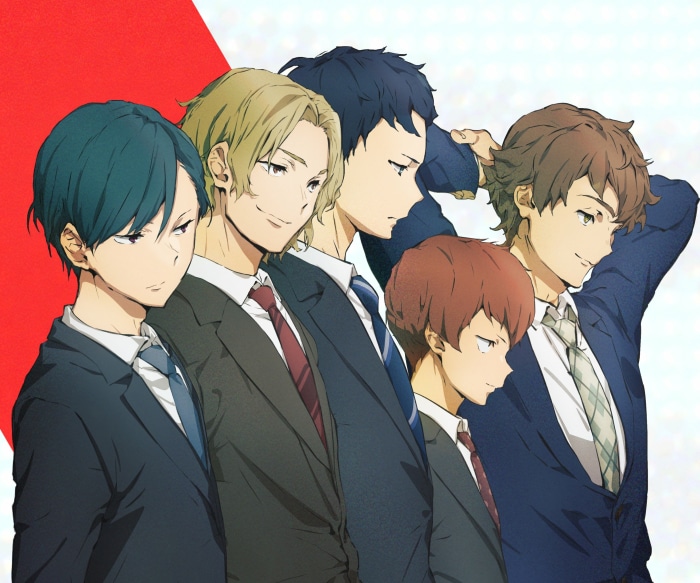 Rymans Club characters Kouki Takeda, Mikoto Shiratori, Toya Saeki, Tatsuru Miyazumi, Souta Saeki
