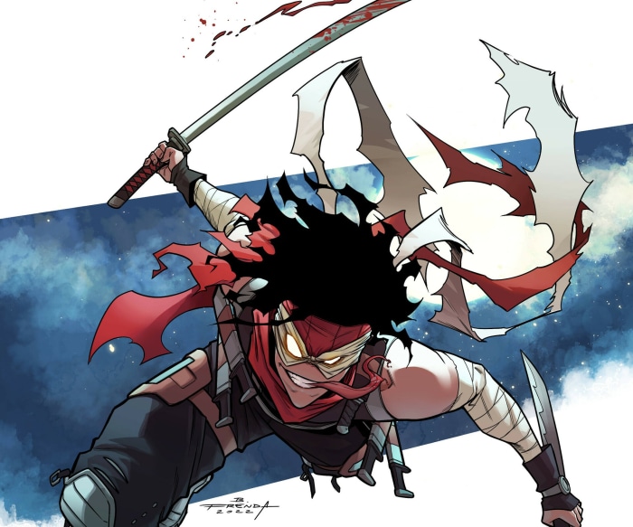 Chizome Akaguro from My Hero Academia with a sword