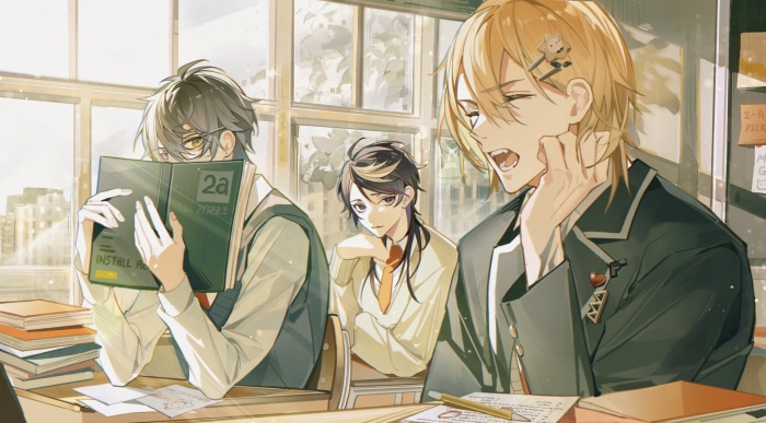 Ike Eveland, Shu Yamino, and Luca Kaneshiro from Nijisanji