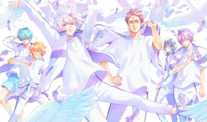 Bakuten!! characters with swans and feathers