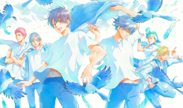 Bakuten!! Shotaro Futaba and Ryoya Misato with bluebirds