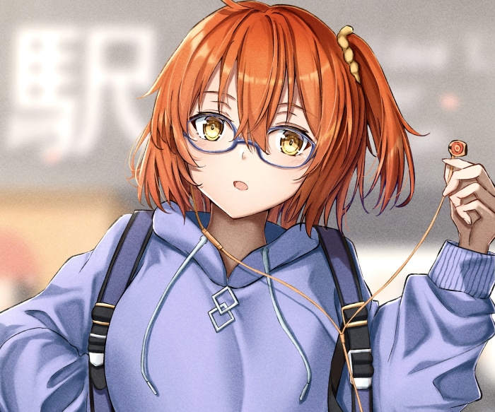 Gudako from Fate/Grand Order with headphones