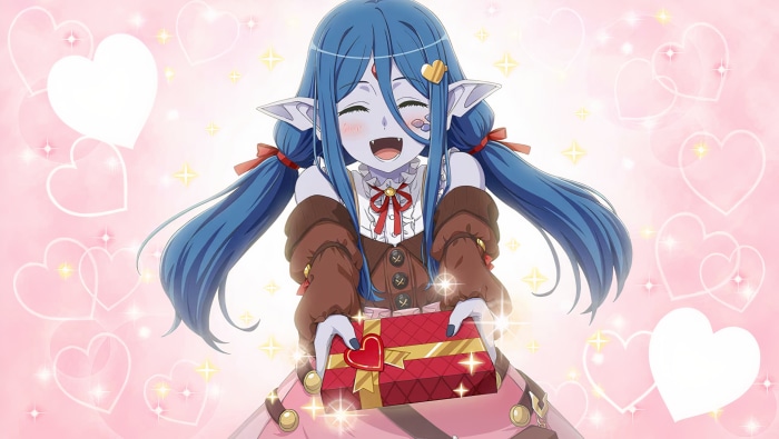 Wiene from DanMachi holding a gift