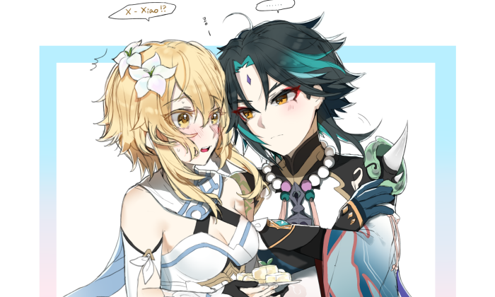 Lumine and Xiao from Genshin Impact