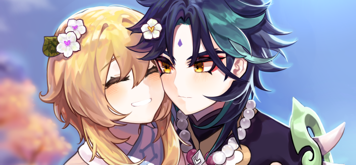 Lumine and Xiao from Genshin Impact