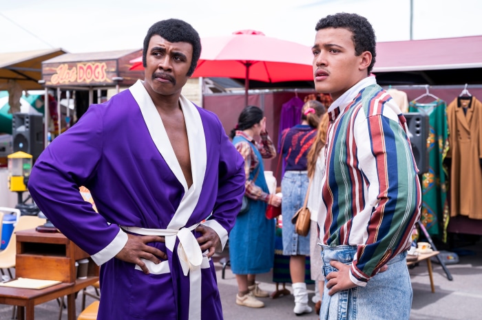 Dwayne Johnson and Bradley Constant in Young Rock