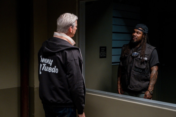 Murderville: Marshawn Lynch in an interrogation room