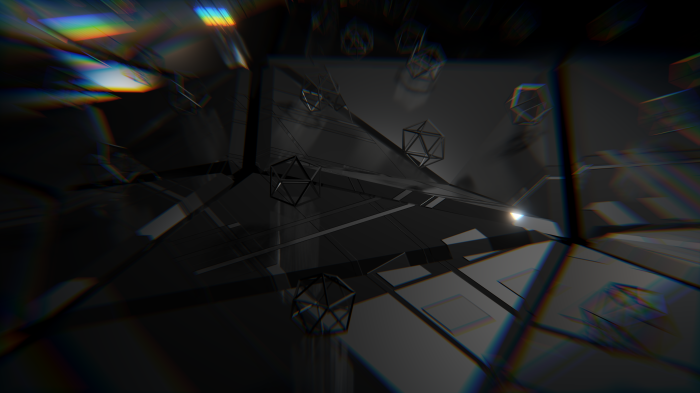 Abstract geometric shapes with chromatic aberration