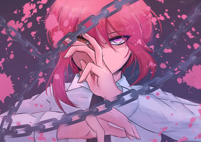 Makima from Chainsaw Man with chains