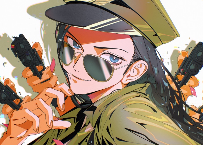 Nico Robin from One Piece holding guns