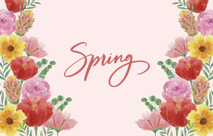 Spring floral watercolor illustration