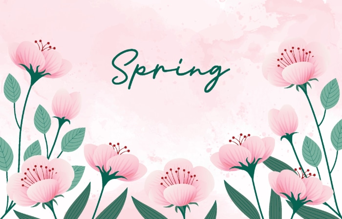 Spring flowers with watercolor background