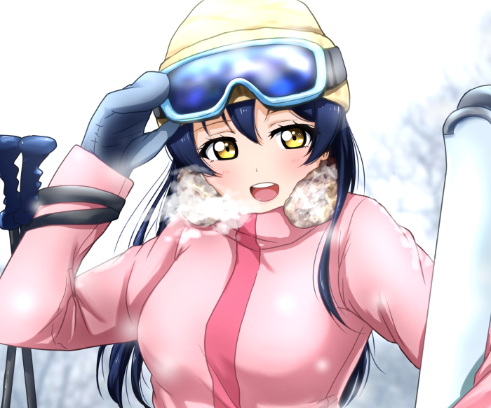 Umi Sonoda from Love Live! skiing