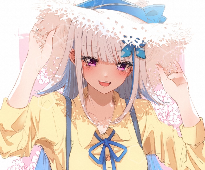 Lize Helesta from Nijisanji wearing a straw hat
