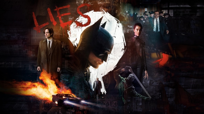 The Batman with Robert Pattinson and Zoë Kravitz