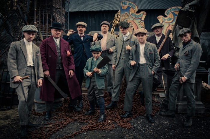 Peaky Blinders gang with weapons