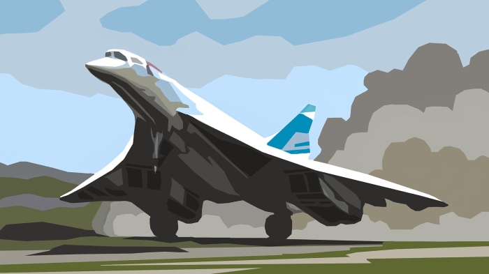 Concorde supersonic aircraft taking off
