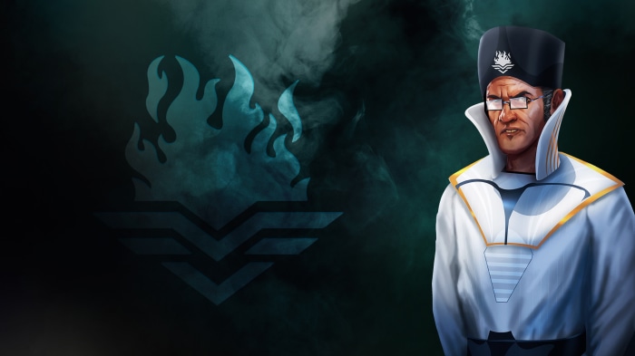 Zifdar character with faction logo
