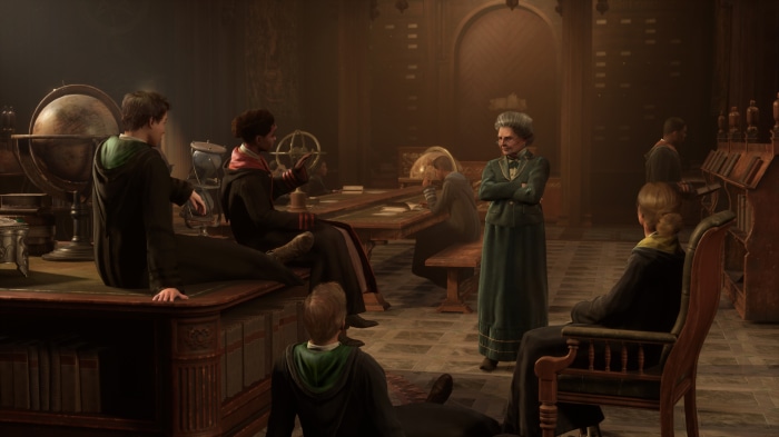 Students and Professor in Hogwarts Legacy