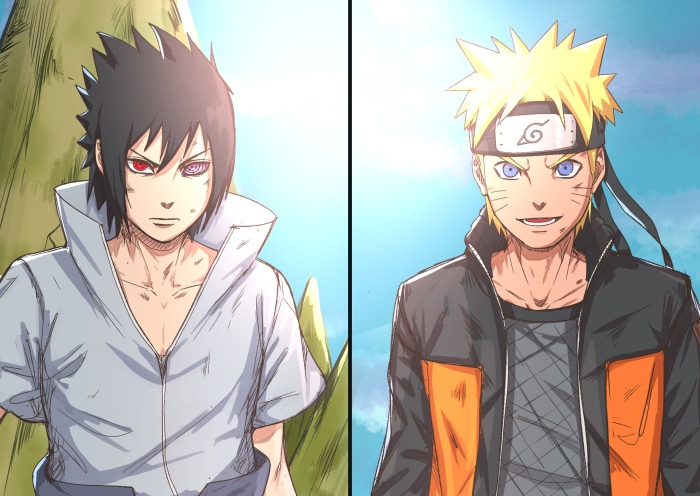Sasuke Uchiha and Naruto Uzumaki from Naruto