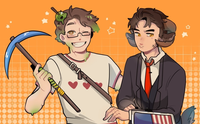 Jschlatt and Slimecicle from Dream SMP