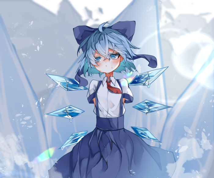 Cirno from Touhou with ice shards