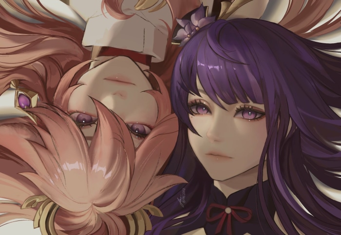 Raiden Shogun and Yae Miko from Genshin Impact