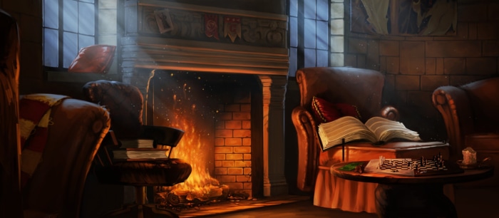 Gryffindor Common Room Fireplace Scene