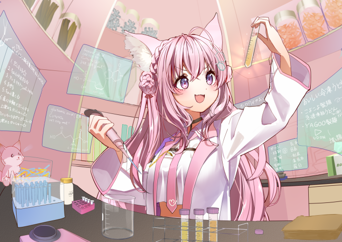 Hakui Koyori from Hololive in a laboratory