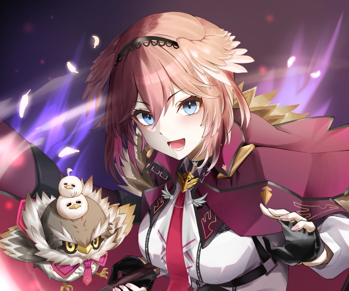 Takane Lui from Hololive with owl companion
