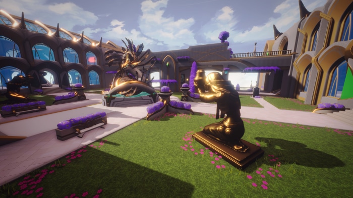 Project Xandata courtyard with statues