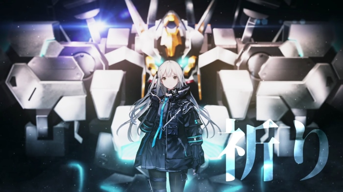 Girl in front of a giant robot