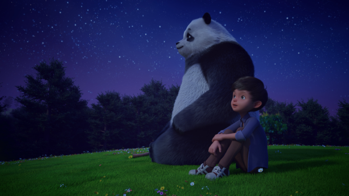 Stillwater and Michael sitting under the stars