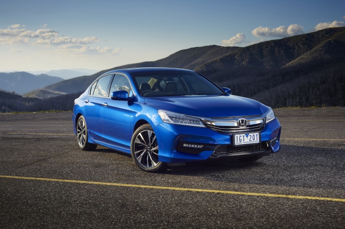 Blue Honda Accord Sedan on Mountain Road