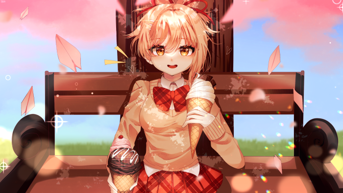 Yoimiya from Genshin Impact with ice cream