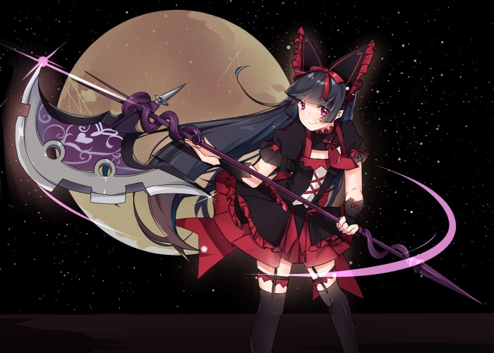 Rory Mercury from GATE with a scythe