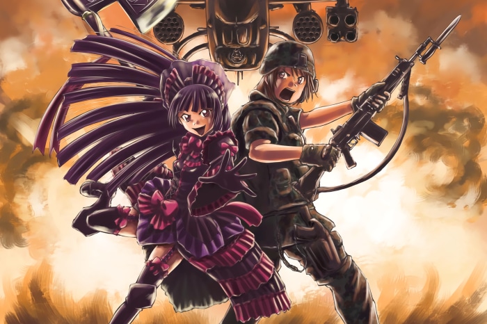 Rory Mercury and Shino Kuribayashi with Helicopter