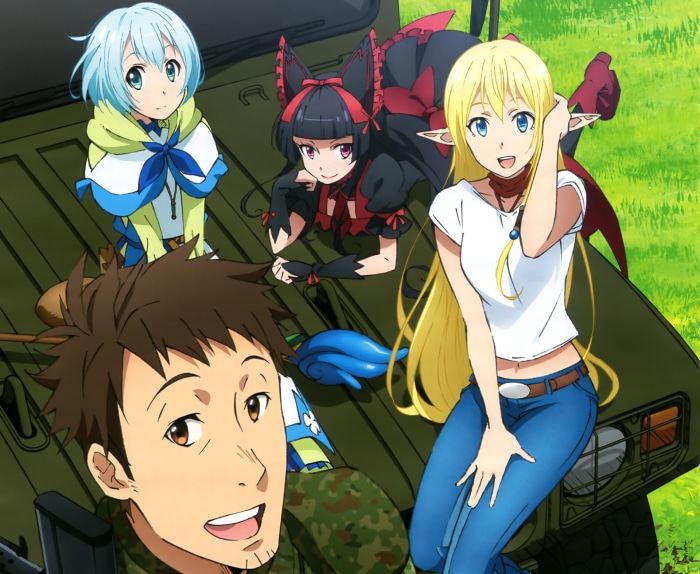 GATE: Rory Mercury, Tuka Luna Marceau, Lelei la Lalena, Yoji Itami