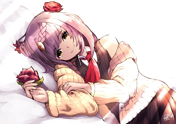 Noelle from Genshin Impact with roses